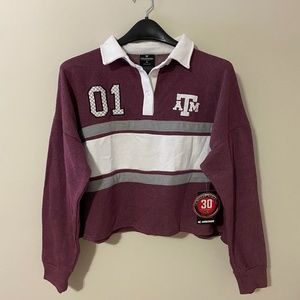 Women's Colosseum Texas A&M Long Sleeve Rugby Shirt, 2 Sizes (S, XXL), NWT